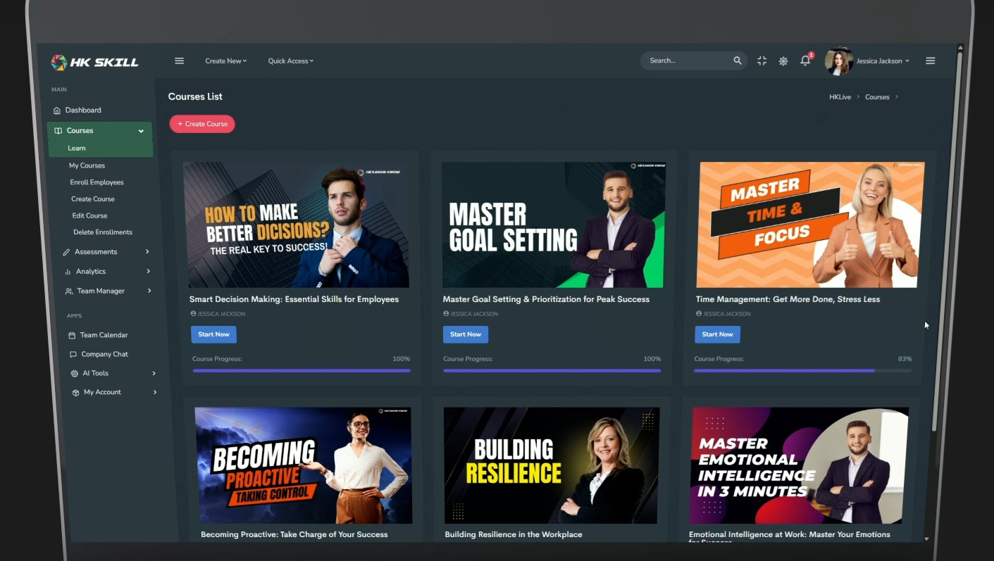HK Skill Course Dashboard